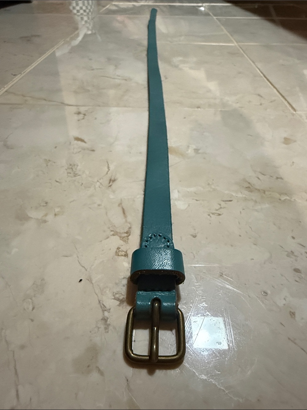 Vintage Levi's Teal Women’s Slim Leather Belt
